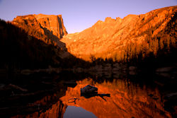 Mountain lake sunrise